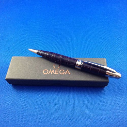 omega brown croco leather and gold ballpoint pen limited edition baselworld 2014