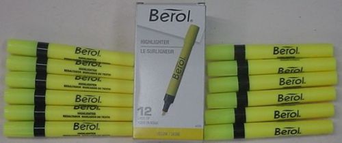 BEROL YELLOW HIGHLIGHTER (4 Boxes of 12 each or 48 Markers)