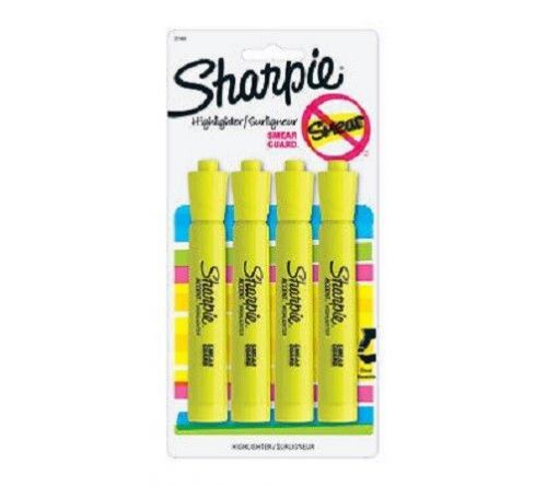 Sharpie highlighters chisel point fluorescent yellow 2 sets of 4, 8 markers nip for sale