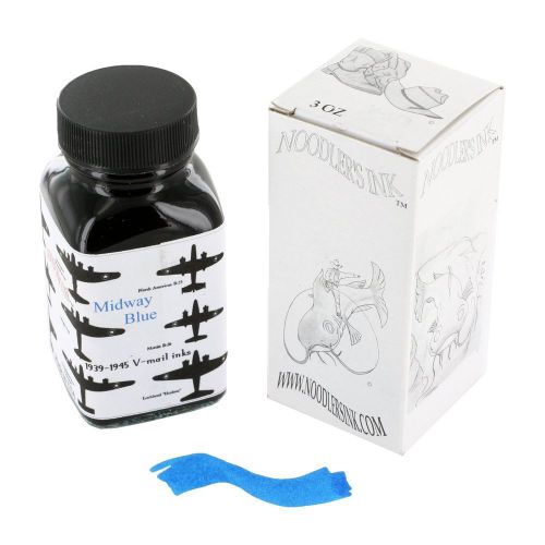 NEW Noodler&#039;s Ink Fountain Pen Bottled Ink, 3oz, VMail Midway Blue