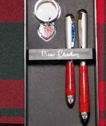 Pierre Cardin Pen w Key Chain Gift Boxed Set Red NEW