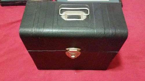 Super Cool Vintage Union Steel Chest Corp., locking file box w/ secret compart.