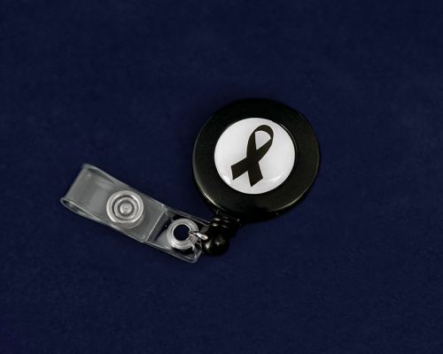 Retractable Black Ribbon Badge Holders (25 Badge Holders)
