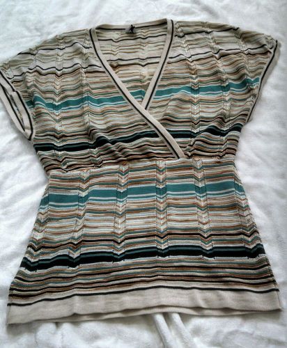 Missoni shimmery aqua/gold lurex sweater - 8 44 tunic nwt $830 10 46 shirt top for sale
