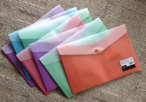 NEW, Flexec Products Poly Envelopes, Lot Of 7, 2 Tone, 2 Pocket, Snap Closure