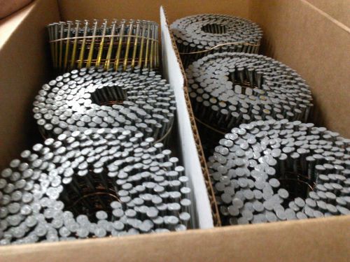Coil nails 1-3/4&#034; ring shank hot dipped galv 15&#039; 1800 (6) coils see tool list for sale