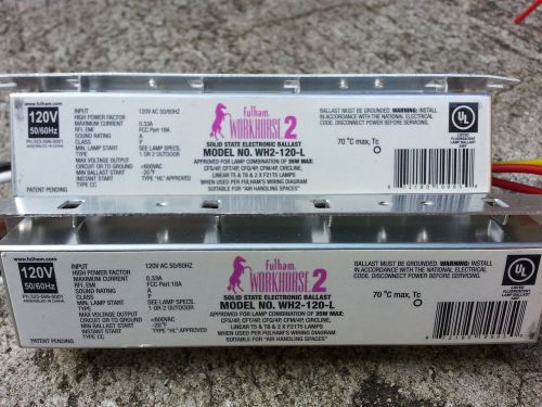 Two - 120 V Fulham Workhorse 2 Solid State Electronic Ballasts 50/60Hz Ballast