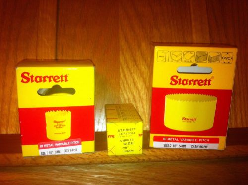STARRETT HOLE SAWS 55083 55102 55103 ALL 3 TOGETHER-NEW IN THE BOX