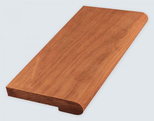 Jatoba landing nosing 1-1/16&#034; x 5-1/2&#034; x lineal foot- stair parts made to order for sale