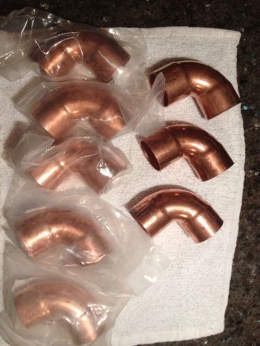 8 piece lot, 1-1/2&#034; x 1-1/2&#034; copper elbow 90 degree plumbing fitting cxc for sale
