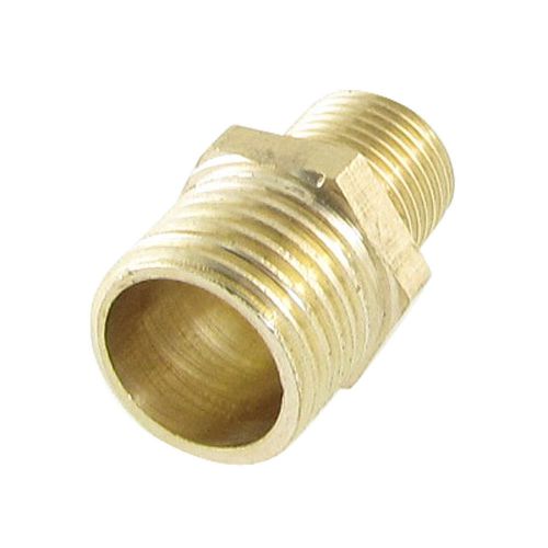 23/64&#034; x 31/64&#034; Male Threaded Pneumatic Pipe Brass Reducing Nipple Connector