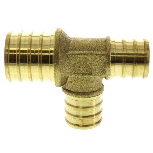 1&#034; x 3/4&#034; x 3/4&#034; pex reducing tee - brass crimp fitting - lead free for sale