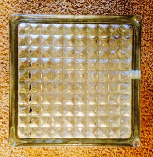 Vintage Square Glass Block for Window or Decorative Placement