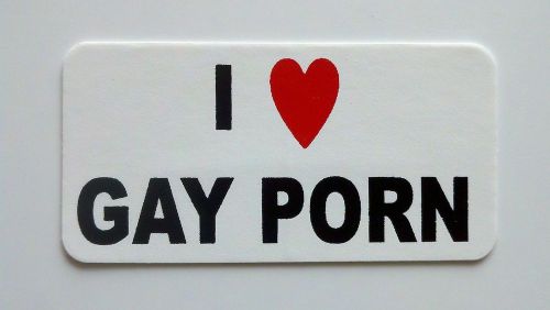 3 - I Love Gay Porn / Lunch Box Hard Hat Prank Joke Tool Box Helmet Sticker