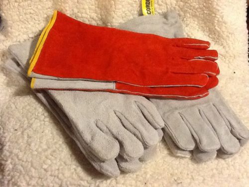 3  NEW PAIR MENS SIZE LARGE / XLARGE LEATHER WELDING MITS / GLOVES