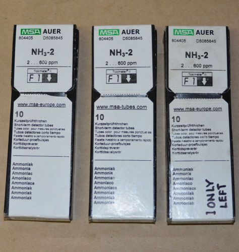 Msa auer 804405 d5085845 detector tubes ammonia nh3 2 - 600 ppm lot of 21 tubes for sale
