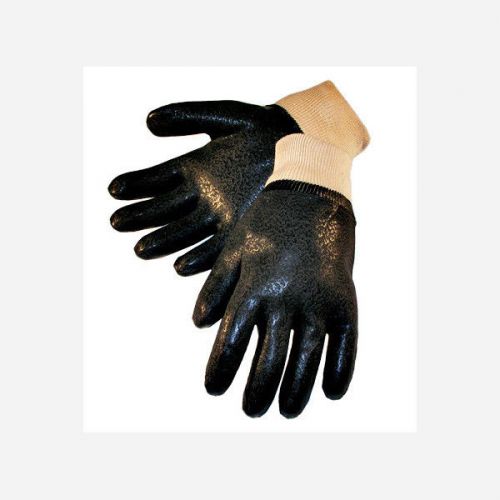 330015 Inline’s Black PVC Gloves 12in Knit Rough Surface 12 pair
