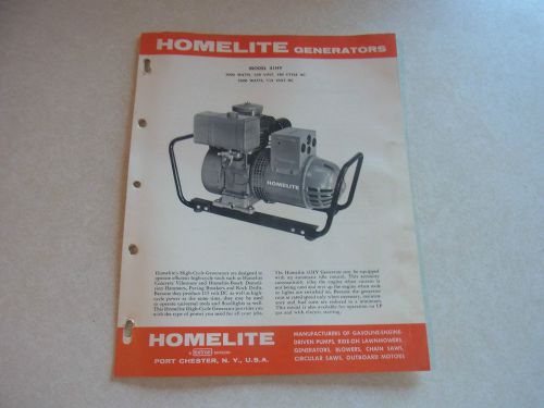 VINTAGE HOMELITE Generators 41HY Instructions and Parts List