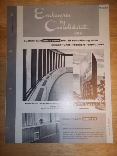 Vtg enclosures by consolidated inc catalog~air conditioning units/radiators for sale