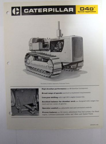 Caterpillar D4D  Special Application track type tractor sales brochure 1968
