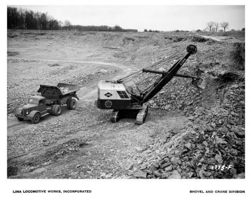 1955 White Truck &amp; Lima Shovel Excavator Factory Photo c4569-J5IMIP