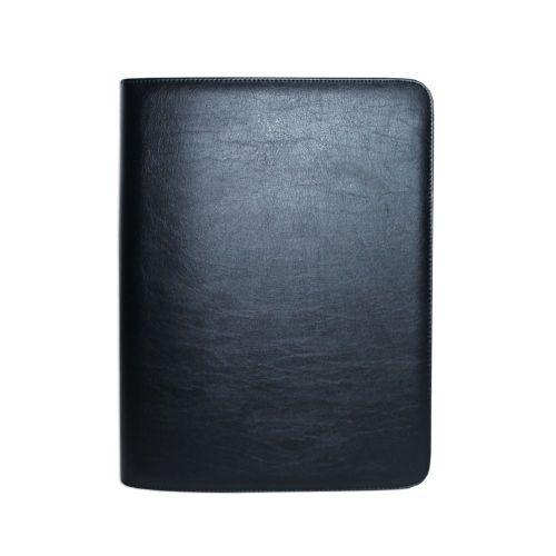 A4 Size Exectutive PU Leather Portfolio with 3 Ring Bind Clips and Dule Pouch