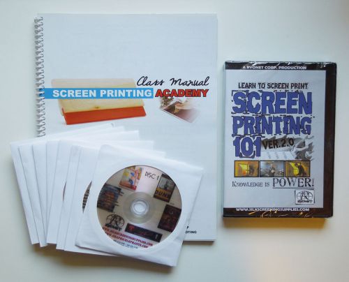 Ryonet complete screen printing academy manual, dvd and 9 cds for sale