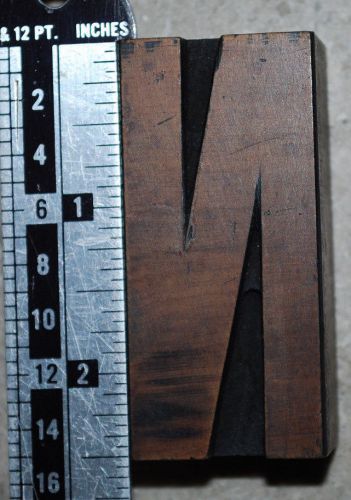 Vintage /Antique Letterpress Wood Printer&#039;s Type &#034;N&#034;.15 line, 2 1/2&#034; tall