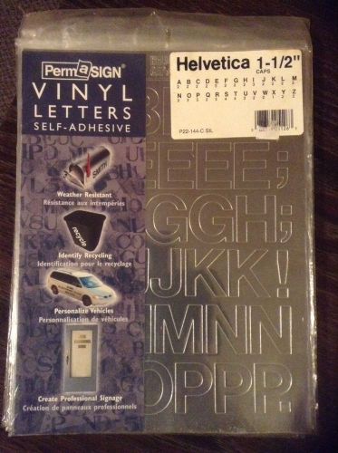 Vinyl Lettering 1 1/2&#034; Silver Helvetica Caps CThru Permasign