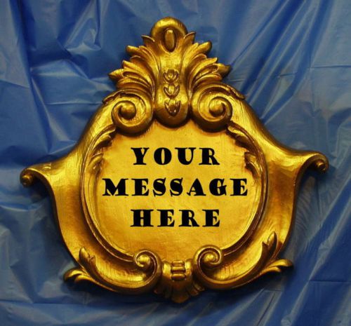 Decorative sign plaque *blank* baroque antique gold/ for sale