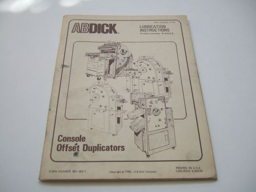 ABDICK AB DICK LUBRICATION INSTRUCTIONS  LOOK