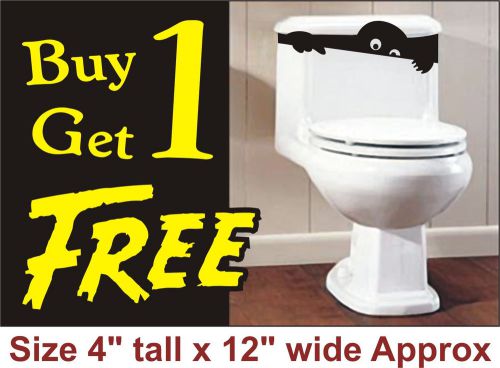 2X Toilet Bathroom vinyl sticker Removable  Size 4&#034; tall x 12&#034; wide Approx-108