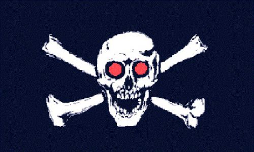 Pirate Skull Red Eyes Flag 3x 5&#039; Indoor Outdoor Banner