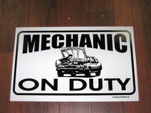 Auto repair shop sign: mechanic on duty for sale