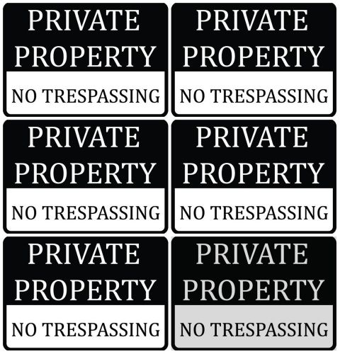 Private property no trespassing keep people out high quality signs set of six for sale