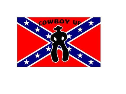 Rebel Cowboy Up Flag 3x5ft Poly - R-1