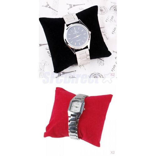 20 pcs velvet bracelet watch jewelry pillow display black and red for sale