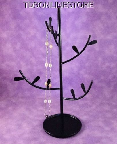 BLACK METAL FELT COVERED BASE NECKLACE TREE 12 IN. TALL