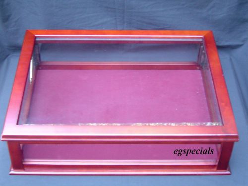 Cherry/mahogany wood glass curio display case~new for sale