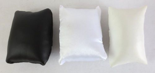 Lot of 3 Bracelet Ring or Watch Jewelry Display Cushions White Black Cream