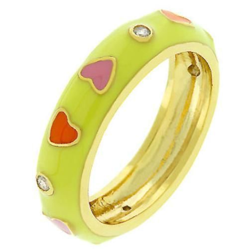 Multi Color Hearts Ring (Size: 08) Icon Bijoux