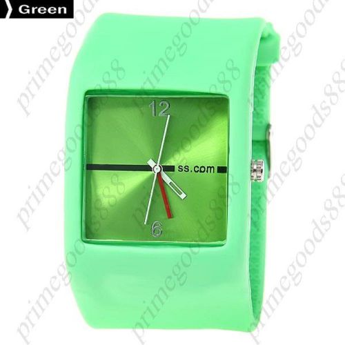 Jelly Rubber Band Quartz Analog Wrist Lady Ladies Wristwatch Women&#039;s Green