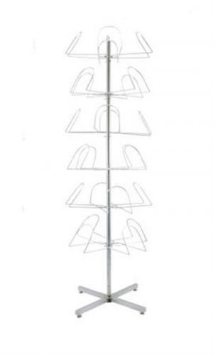 Floor standing hat rack - bright silver zinc finish, 6 tier 64&#034; h x 21&#034; for sale