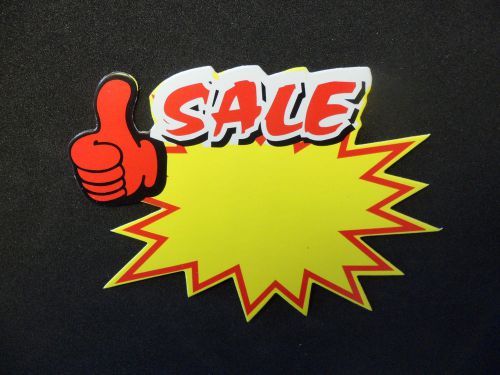 24 Retail Store Sale Price Tag Sign Thumb Sale 5&#034; x 3.5&#034; Sign Tag Card Supplies