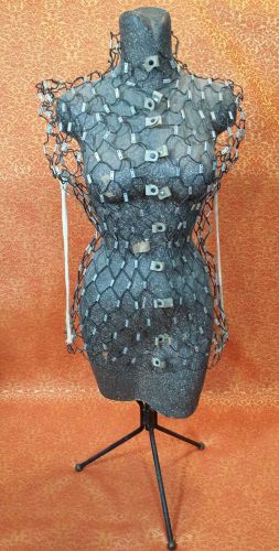 VINTAGE MY DOUBLE WIRE MESH DRESS FORM MANNEQUIN W/STAND
