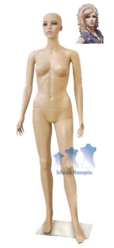 Female Mannequin F4, Fleshtone Plastic w/ Base &amp; Wig