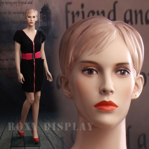 Fiberglass Female Display molded hair  Mannequin Manequin Dress Form MZ-AD02