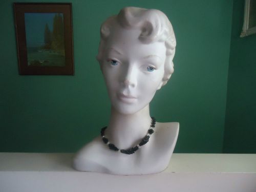 vintage antique art deco retro head hat  mannequin bust plaster