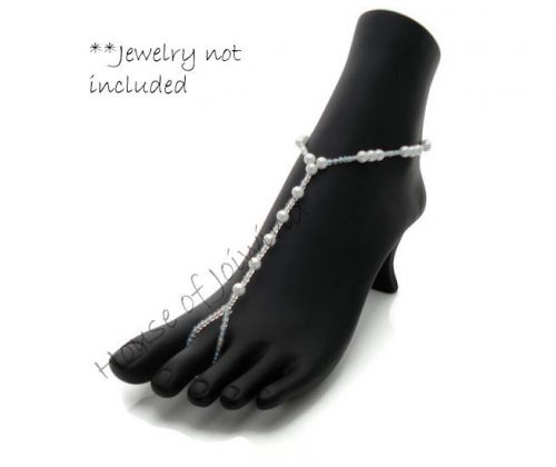 NEW BLACK Foot TOE RING &amp; ANKLE Bracelet Jewelry DISPLAY Mannequin with HEEL