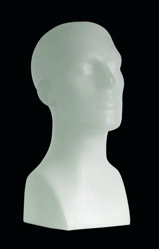 15&#034; TALL MANNEQUIN HEAD MALE DURABLE PLASTIC GREAT FOR MOLDING WHITE (50013)